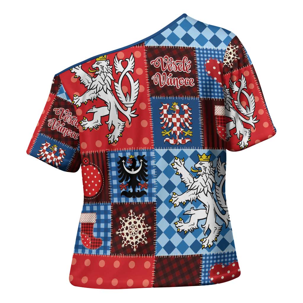 Czech Christmas Patchwork Cross Shoulder Shirt - Wonder Print Shop