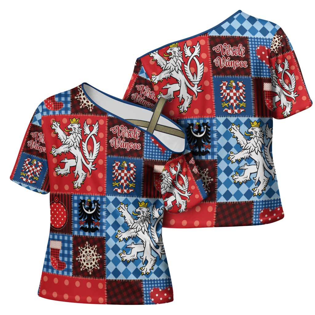 Czech Christmas Patchwork Cross Shoulder Shirt - Wonder Print Shop