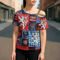 Czech Christmas Patchwork Cross Shoulder Shirt - Wonder Print Shop