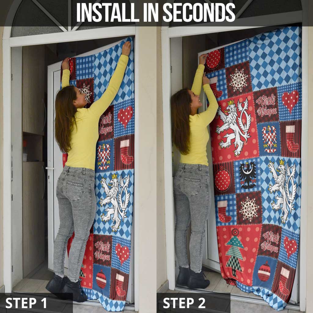 Czech Christmas Patchwork Door Cover - Wonder Print Shop