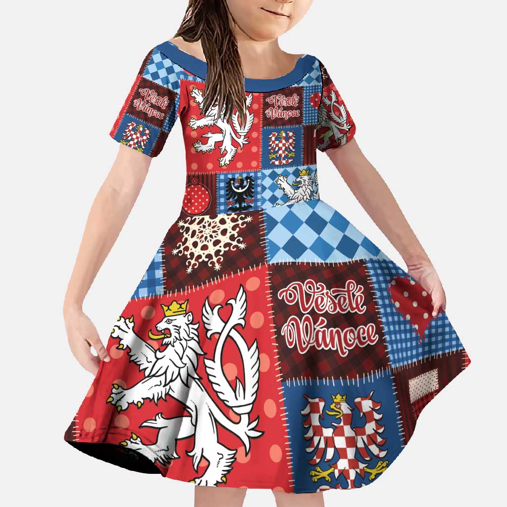 Czech Christmas Patchwork Family Matching Long Sleeve Bodycon Dress and Hawaiian Shirt - Wonder Print Shop