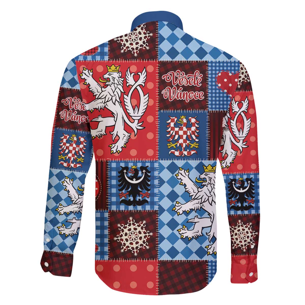 Czech Christmas Patchwork Family Matching Off The Shoulder Long Sleeve Dress and Hawaiian Shirt - Wonder Print Shop