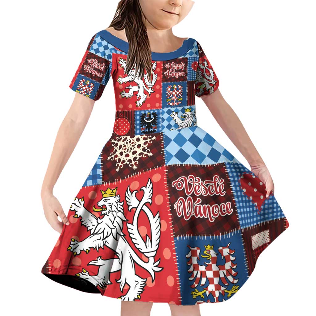 Czech Christmas Patchwork Family Matching Off Shoulder Short Dress and Hawaiian Shirt - Wonder Print Shop