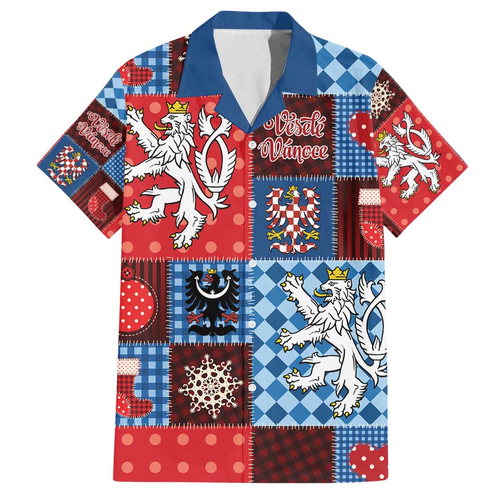 Czech Christmas Patchwork Family Matching Off Shoulder Short Dress and Hawaiian Shirt - Wonder Print Shop