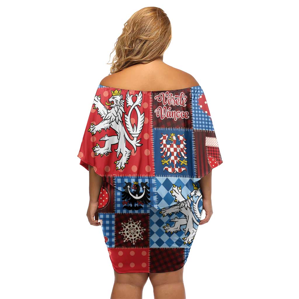 Czech Christmas Patchwork Family Matching Off Shoulder Short Dress and Hawaiian Shirt - Wonder Print Shop