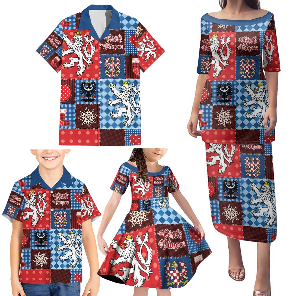Czech Christmas Patchwork Family Matching Puletasi and Hawaiian Shirt - Wonder Print Shop