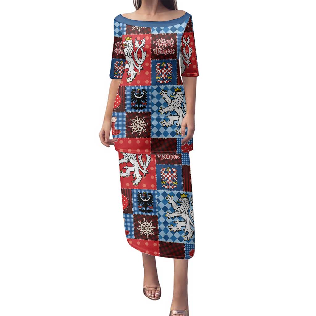 Czech Christmas Patchwork Family Matching Puletasi and Hawaiian Shirt - Wonder Print Shop