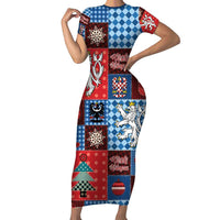 Czech Christmas Patchwork Family Matching Short Sleeve Bodycon Dress and Hawaiian Shirt - Wonder Print Shop