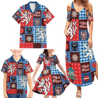 Czech Christmas Patchwork Family Matching Summer Maxi Dress and Hawaiian Shirt - Wonder Print Shop