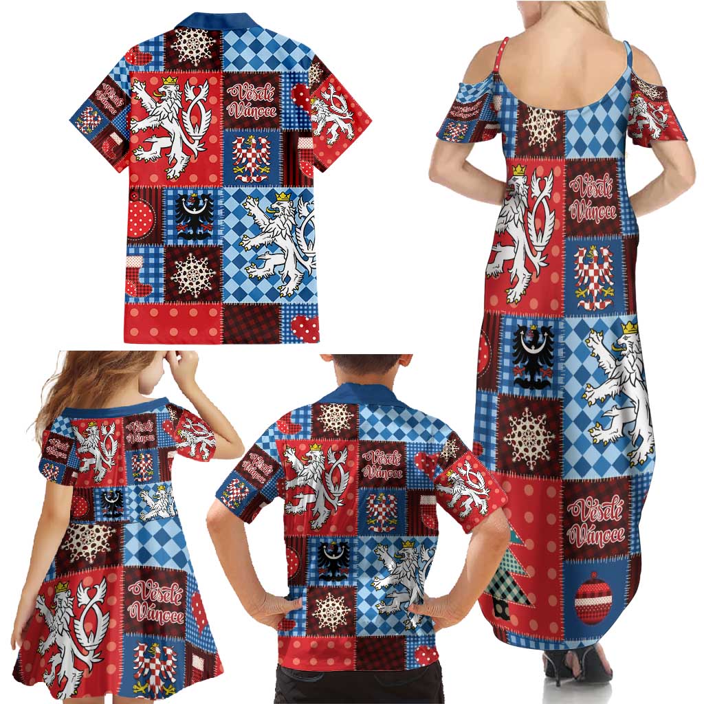 Czech Christmas Patchwork Family Matching Summer Maxi Dress and Hawaiian Shirt - Wonder Print Shop