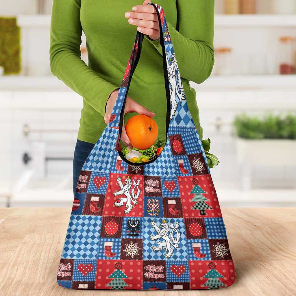 Czech Christmas Patchwork Grocery Bag - Wonder Print Shop