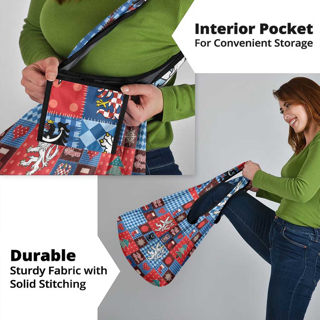 Czech Christmas Patchwork Grocery Bag - Wonder Print Shop