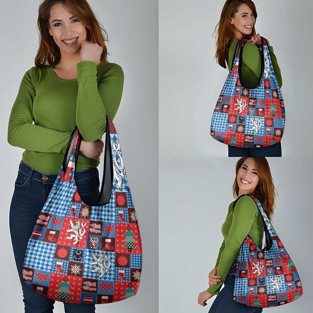 Czech Christmas Patchwork Grocery Bag - Wonder Print Shop