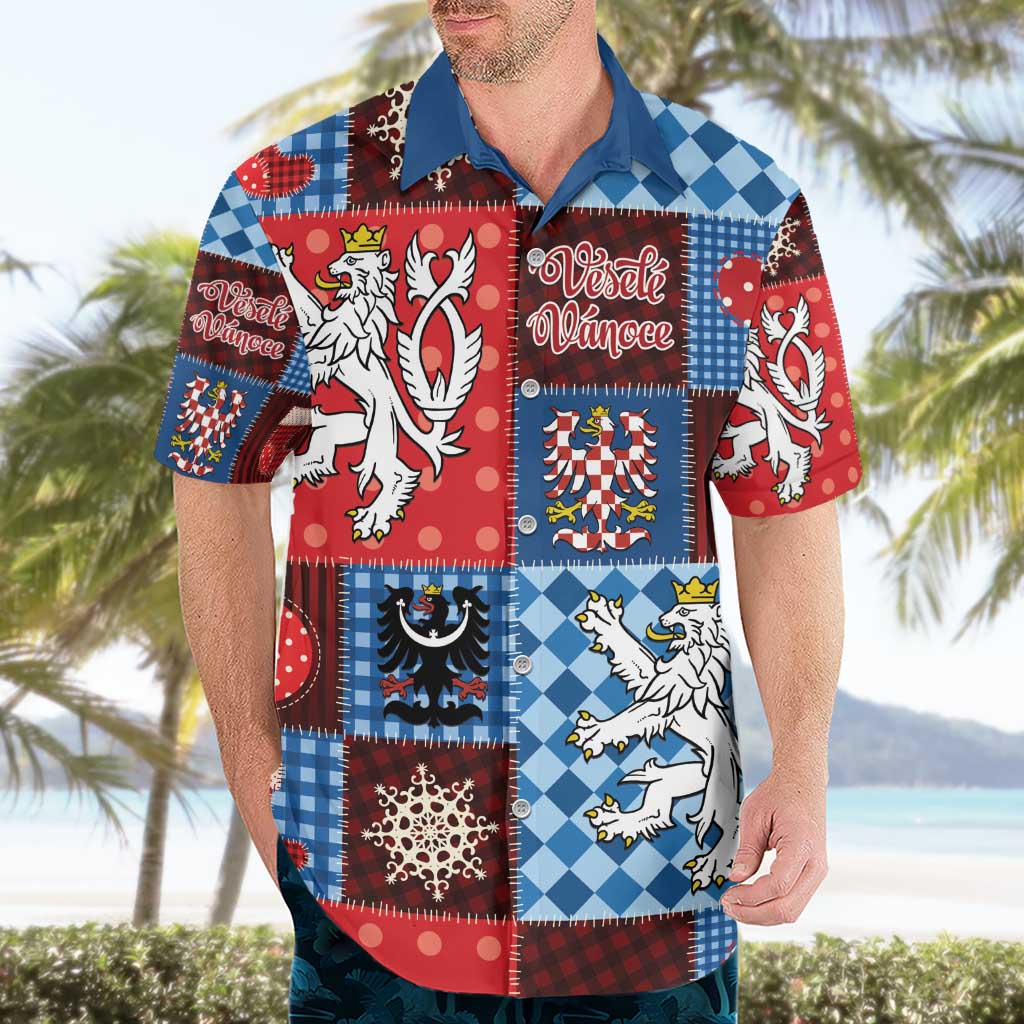 Czech Christmas Patchwork Hawaiian Shirt - Wonder Print Shop