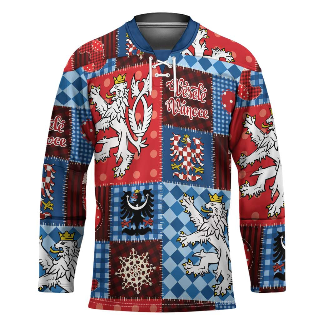 Czech Christmas Patchwork Hockey Jersey - Wonder Print Shop