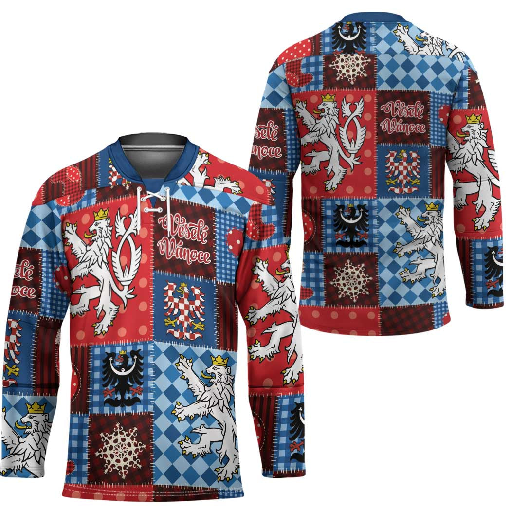 Czech Christmas Patchwork Hockey Jersey - Wonder Print Shop