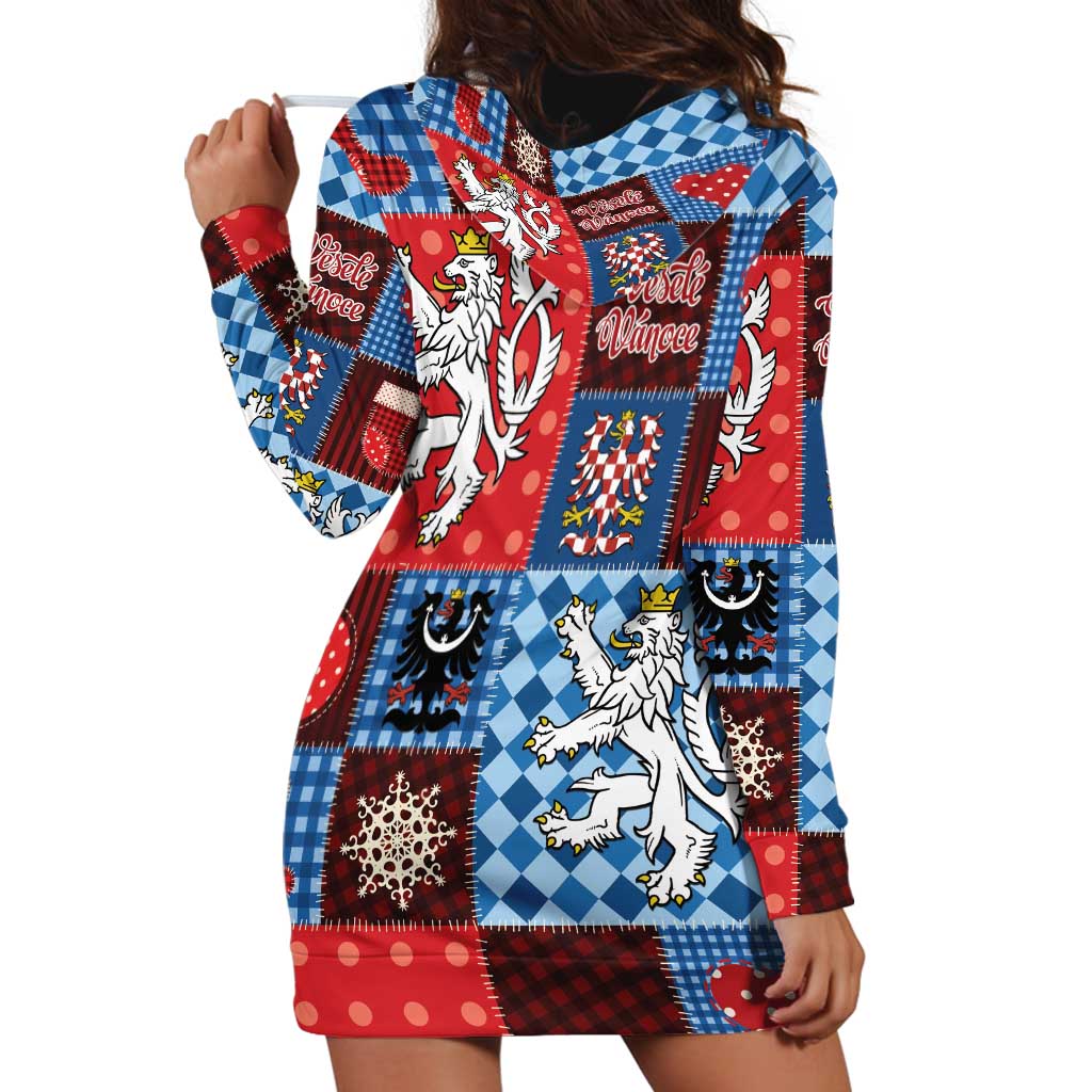 Czech Christmas Patchwork Hoodie Dress - Wonder Print Shop