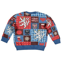 Czech Christmas Patchwork Kid Ugly Christmas Sweater - Wonder Print Shop