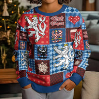 Czech Christmas Patchwork Kid Ugly Christmas Sweater - Wonder Print Shop