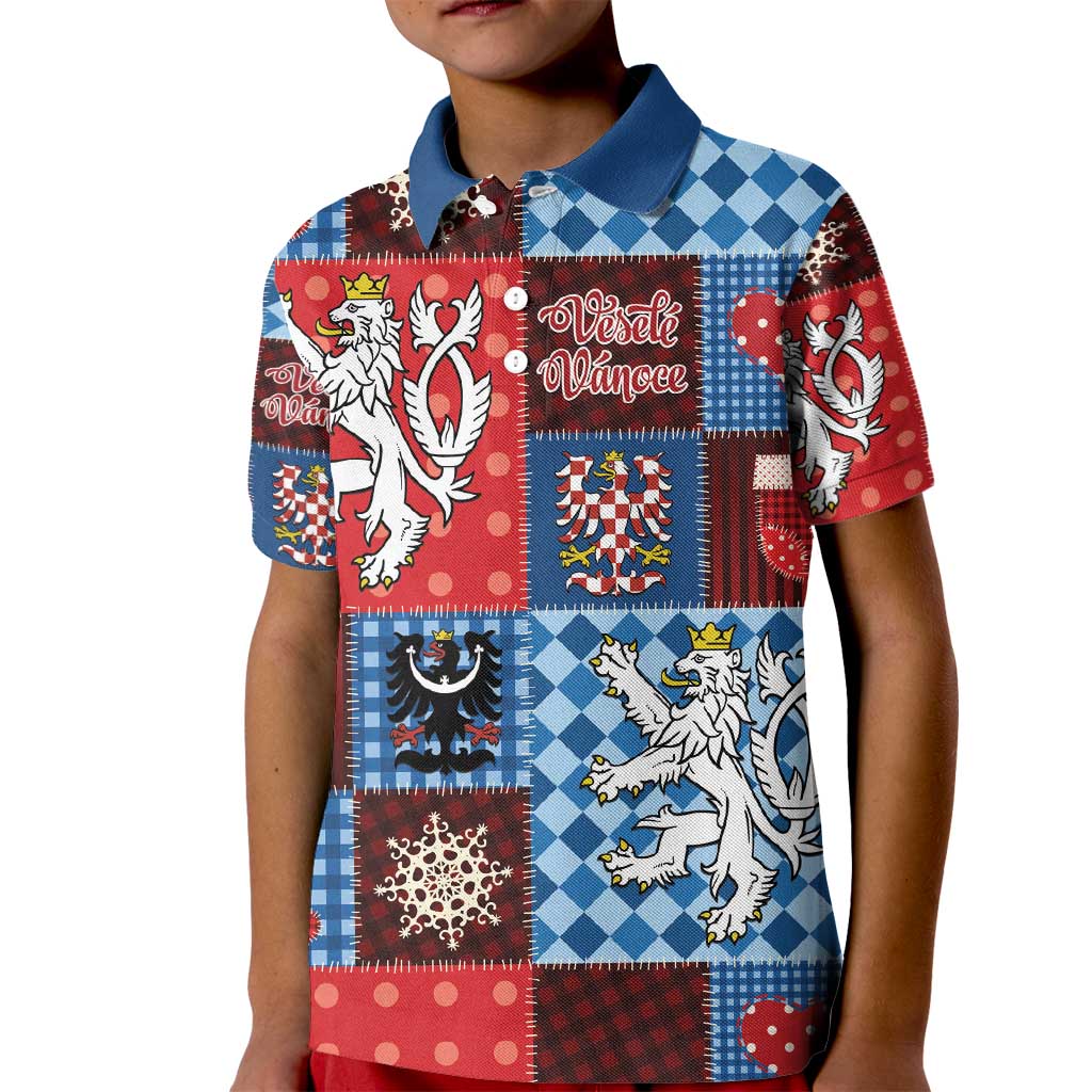 Czech Christmas Patchwork Kid Polo Shirt - Wonder Print Shop