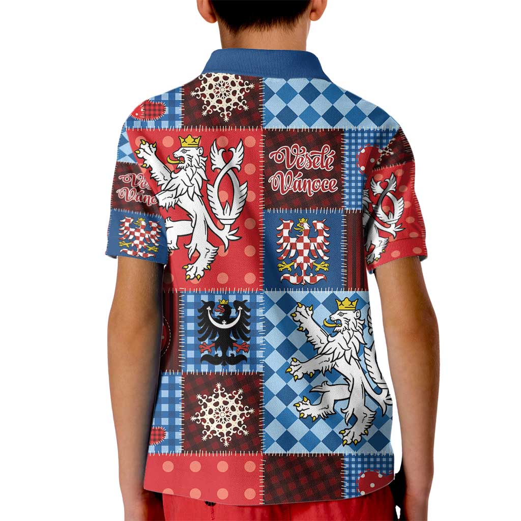 Czech Christmas Patchwork Kid Polo Shirt - Wonder Print Shop