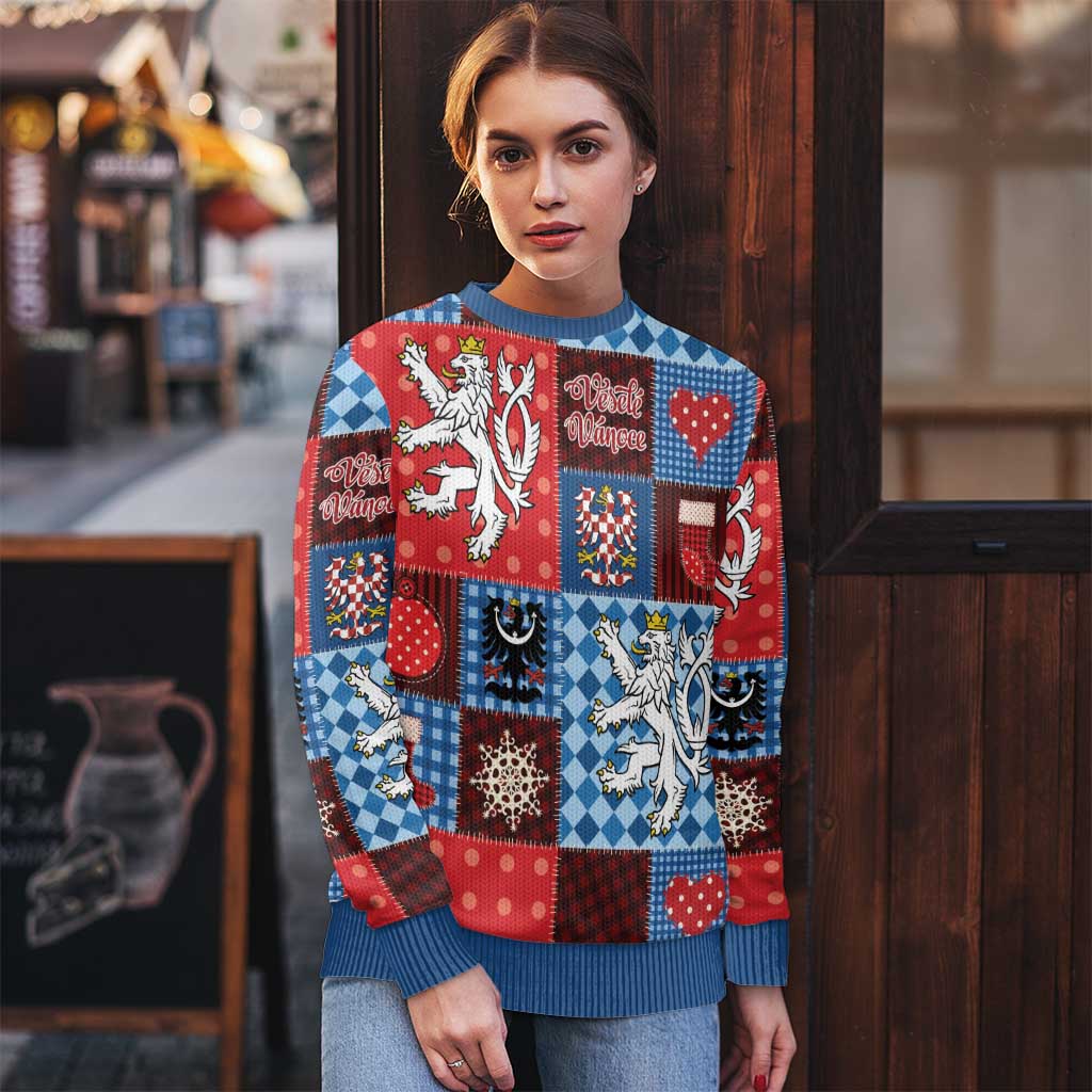 Czech Christmas Patchwork Ugly Christmas Sweater - Wonder Print Shop