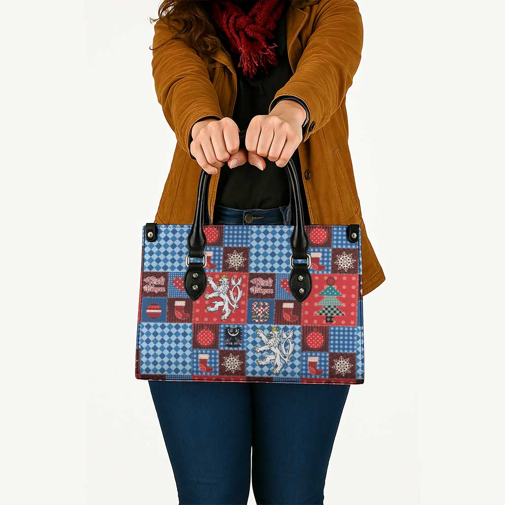 Czech Christmas Patchwork Leather Bag - Wonder Print Shop