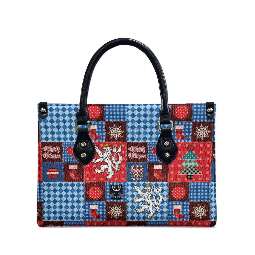 Czech Christmas Patchwork Leather Bag - Wonder Print Shop