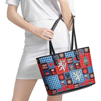 Czech Christmas Patchwork Leather Tote Bag - Wonder Print Shop