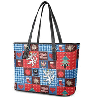 Czech Christmas Patchwork Leather Tote Bag - Wonder Print Shop