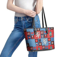 Czech Christmas Patchwork Leather Tote Bag - Wonder Print Shop
