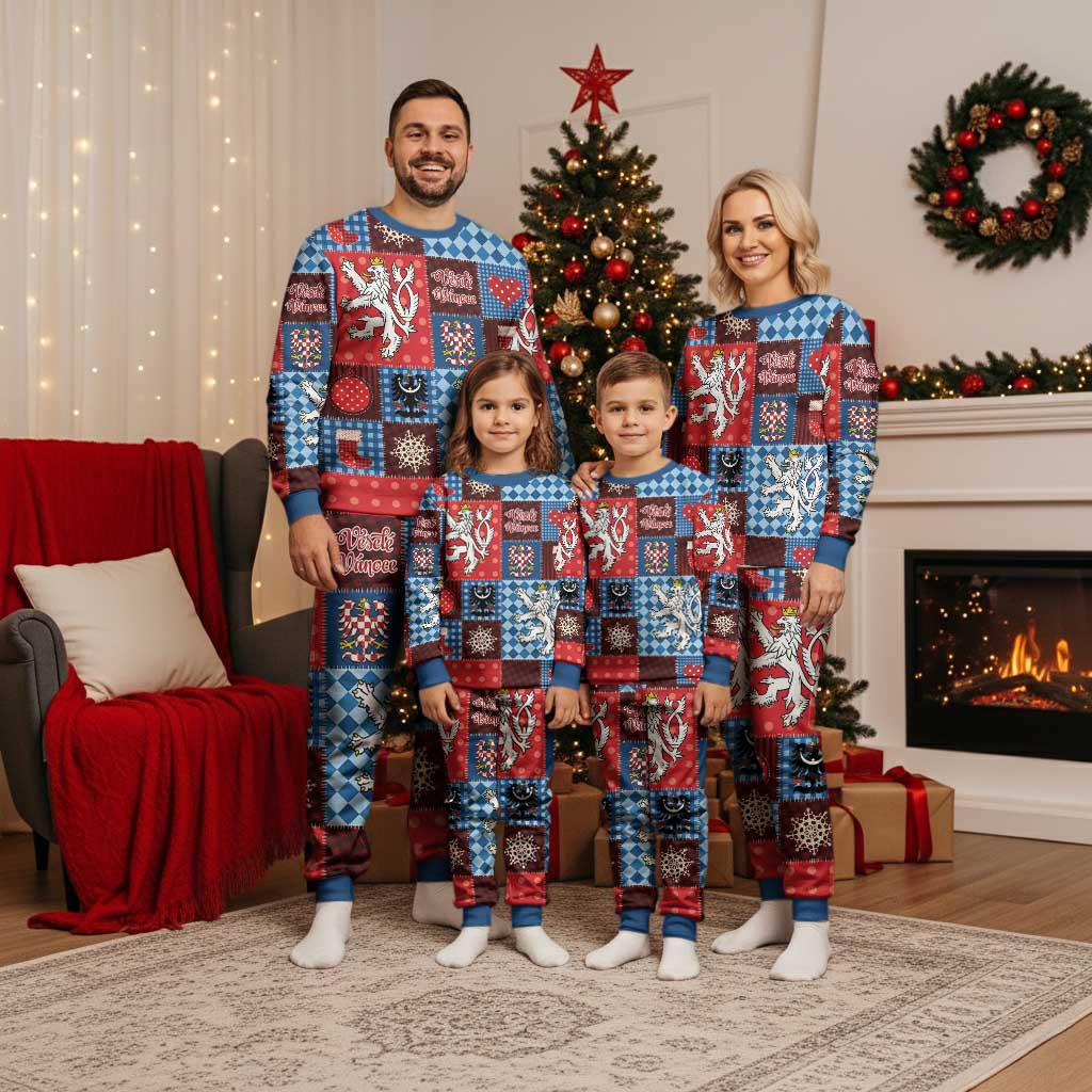 Czech Christmas Patchwork Christmas Pajama Set - Wonder Print Shop