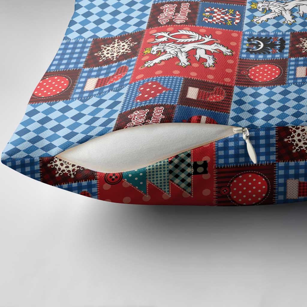 Czech Christmas Patchwork Pillow Cover - Wonder Print Shop
