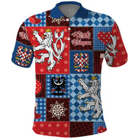 Czech Christmas Patchwork Polo Shirt - Wonder Print Shop