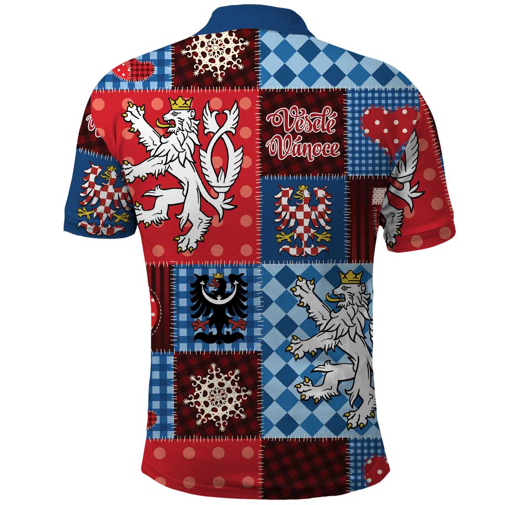 Czech Christmas Patchwork Polo Shirt - Wonder Print Shop