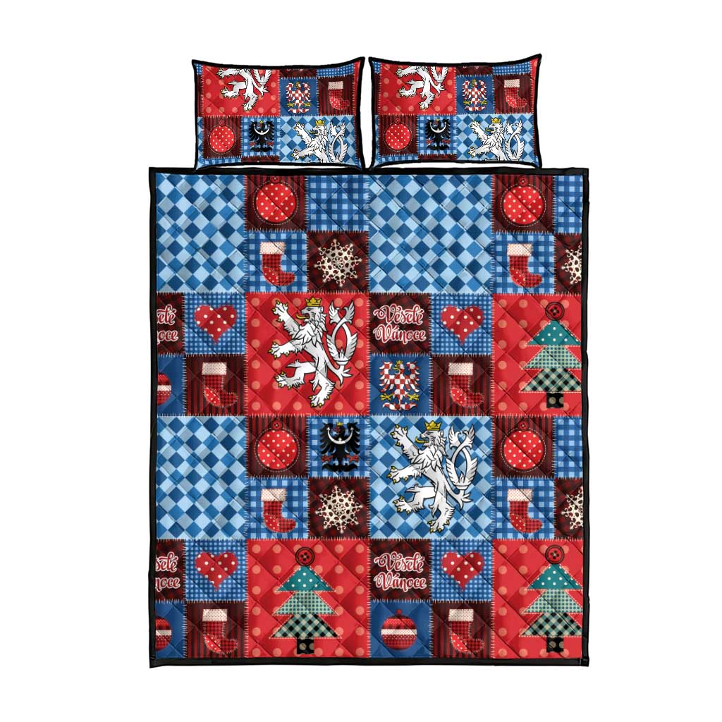 Czech Christmas Patchwork Quilt Bed Set - Wonder Print Shop