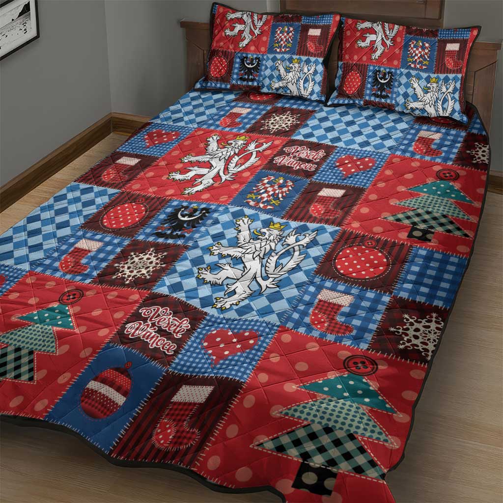 Czech Christmas Patchwork Quilt Bed Set - Wonder Print Shop