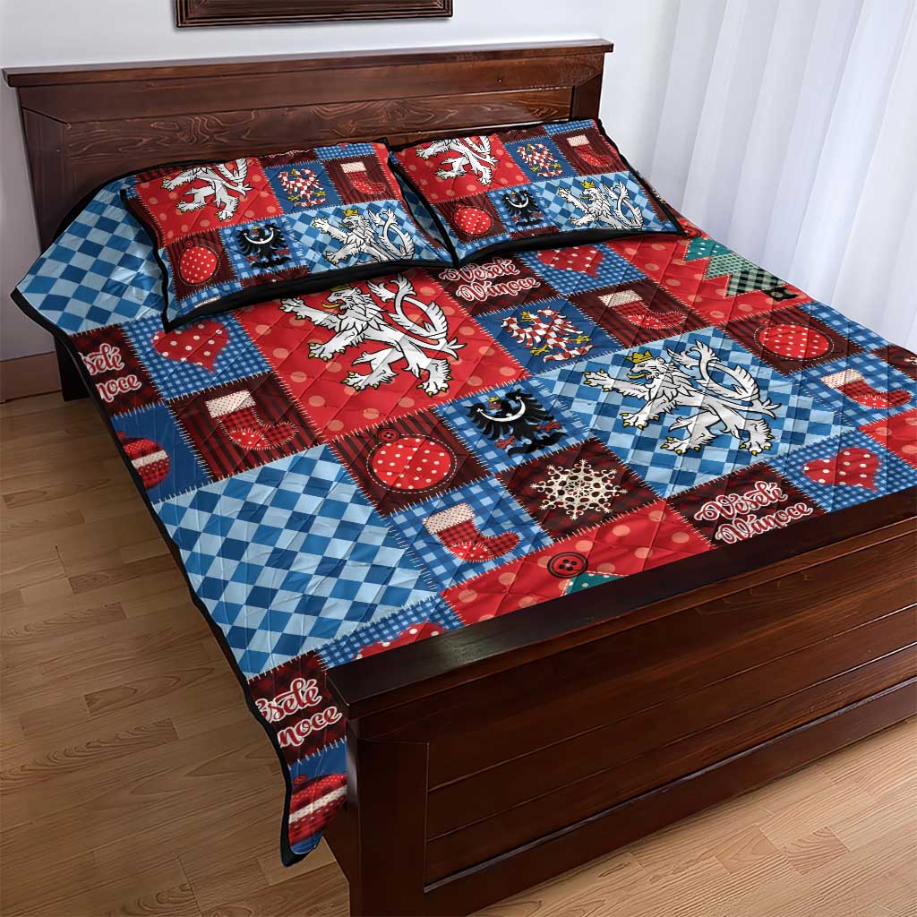 Czech Christmas Patchwork Quilt Bed Set - Wonder Print Shop