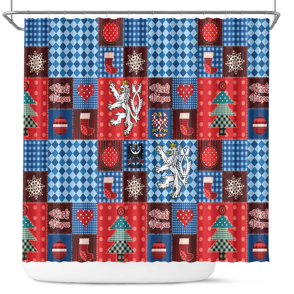 Czech Christmas Patchwork Shower Curtain - Wonder Print Shop