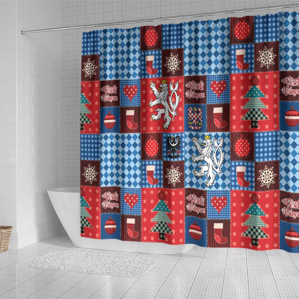 Czech Christmas Patchwork Shower Curtain - Wonder Print Shop