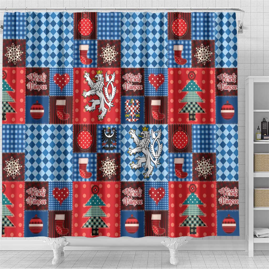 Czech Christmas Patchwork Shower Curtain - Wonder Print Shop