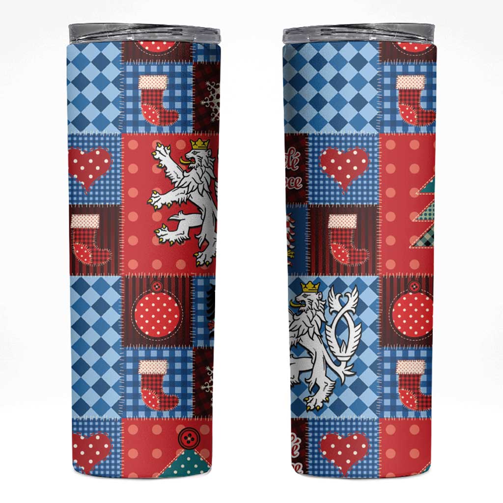 Czech Christmas Patchwork Skinny Tumbler - Wonder Print Shop