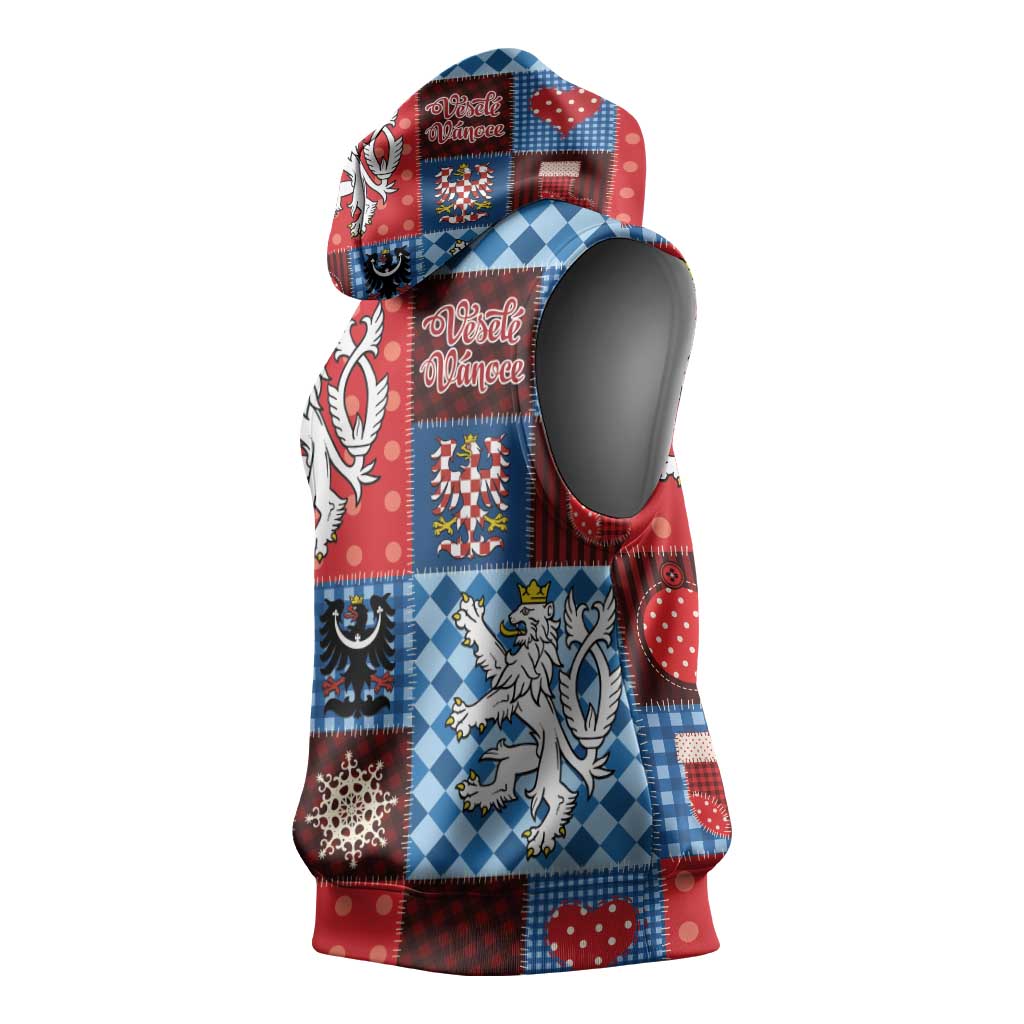 Czech Christmas Patchwork Sleeveless Hoodie - Wonder Print Shop