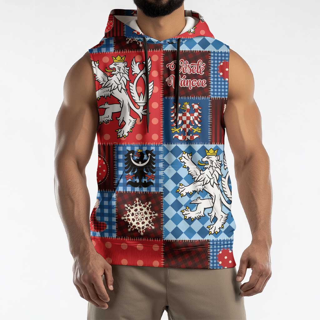 Czech Christmas Patchwork Sleeveless Hoodie - Wonder Print Shop
