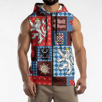 Czech Christmas Patchwork Sleeveless Zip Hoodie - Wonder Print Shop