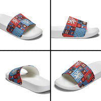 Czech Christmas Patchwork Slide Sandals - Wonder Print Shop