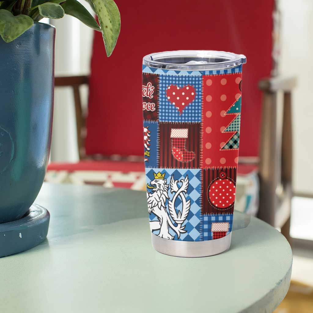 Czech Christmas Patchwork Tumbler Cup - Wonder Print Shop