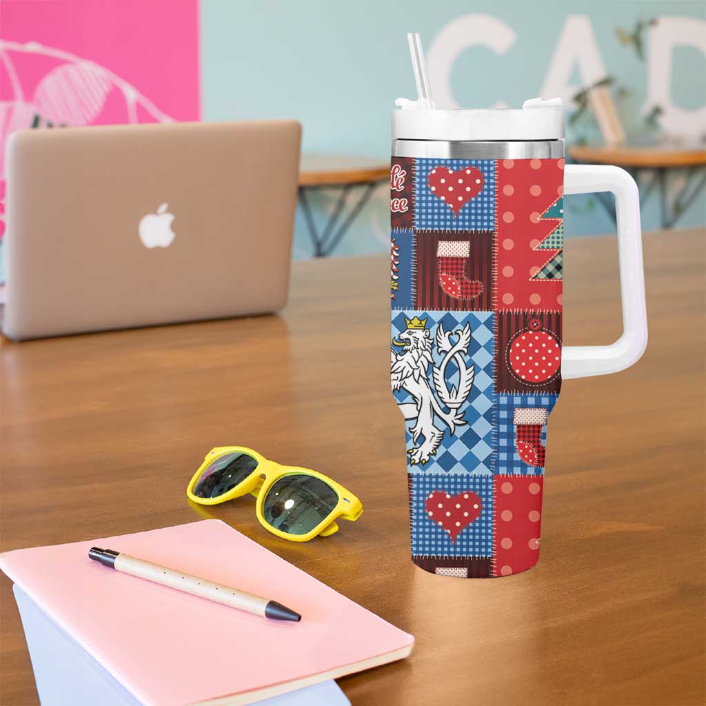 Czech Christmas Patchwork Tumbler With Handle - Wonder Print Shop