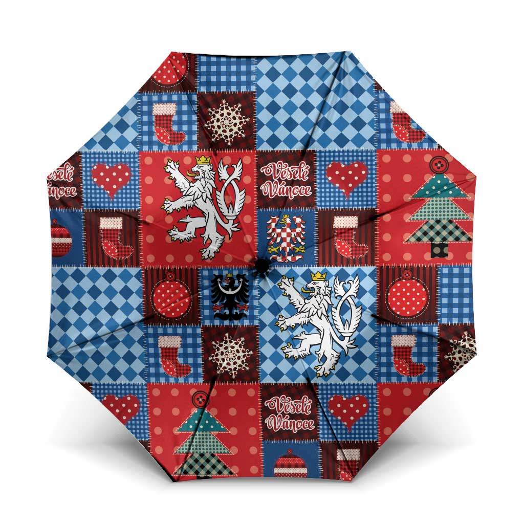 Czech Christmas Patchwork Umbrella - Wonder Print Shop