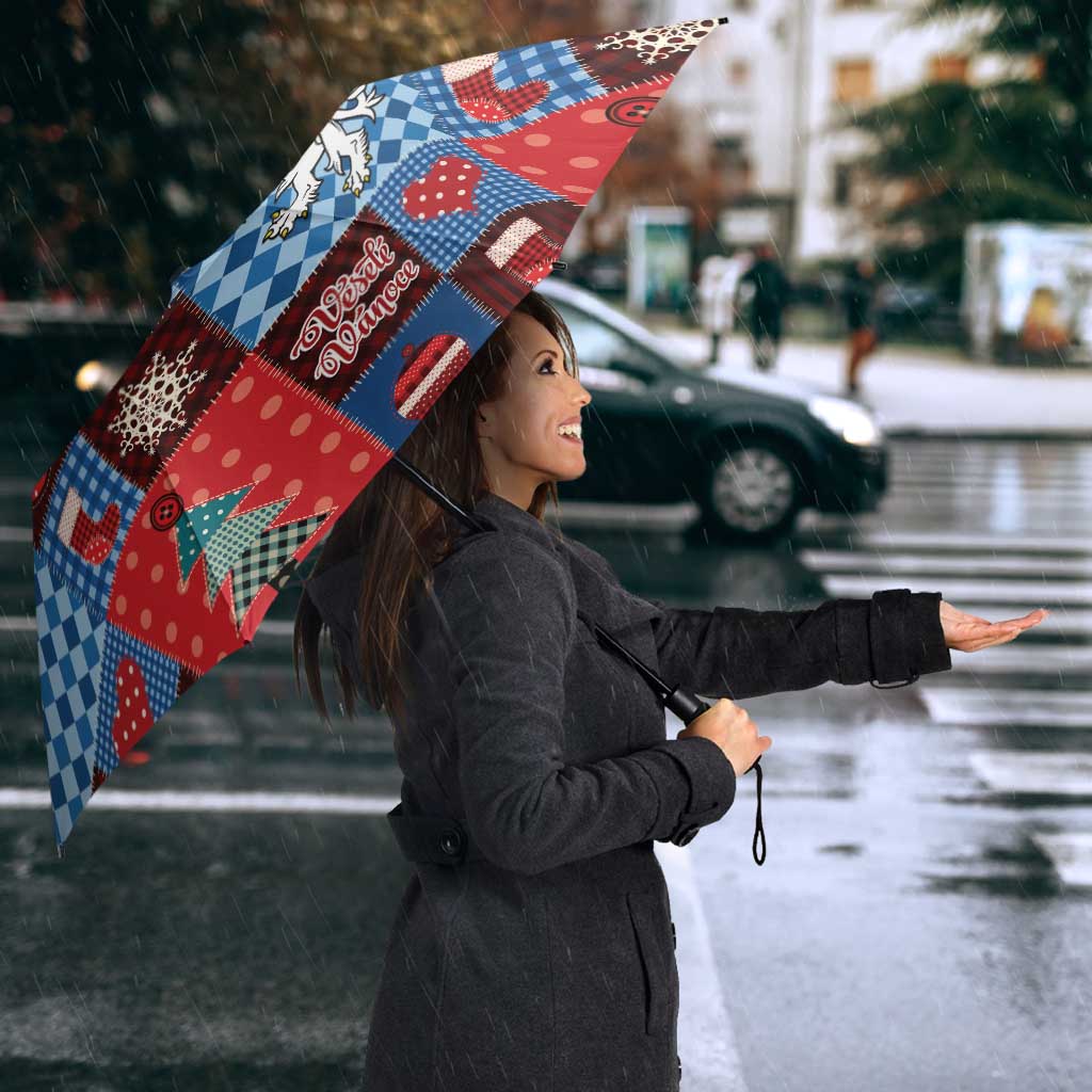 Czech Christmas Patchwork Umbrella - Wonder Print Shop